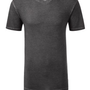Four41 Hipster Longline Short-Sleeved Pigment T-Shirt Charcoal